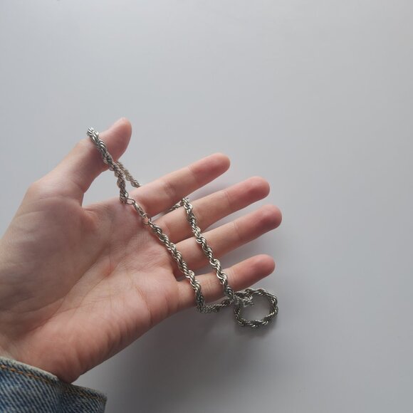 Vintage 18 inch silver rope chain necklace ✦ nice quality & non-tarnishing - Picture 8 of 10